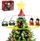 Musical Rotating Christmas Tree Topper (Red, Green, and Gold)